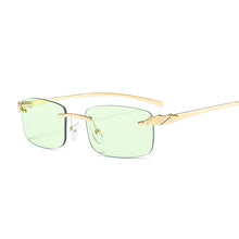 Load image into Gallery viewer, Vintage Cheetah Rimless Square Sunglasses Women Ocean Lens  Sun Glasses Male Brand Designer Rectangle Men Oculos De Sol
