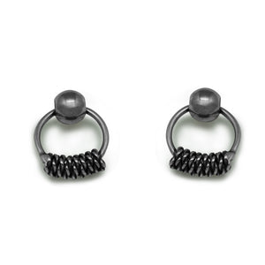 Vintage Circle Twist 925 Sterling Silver Stud Earrings