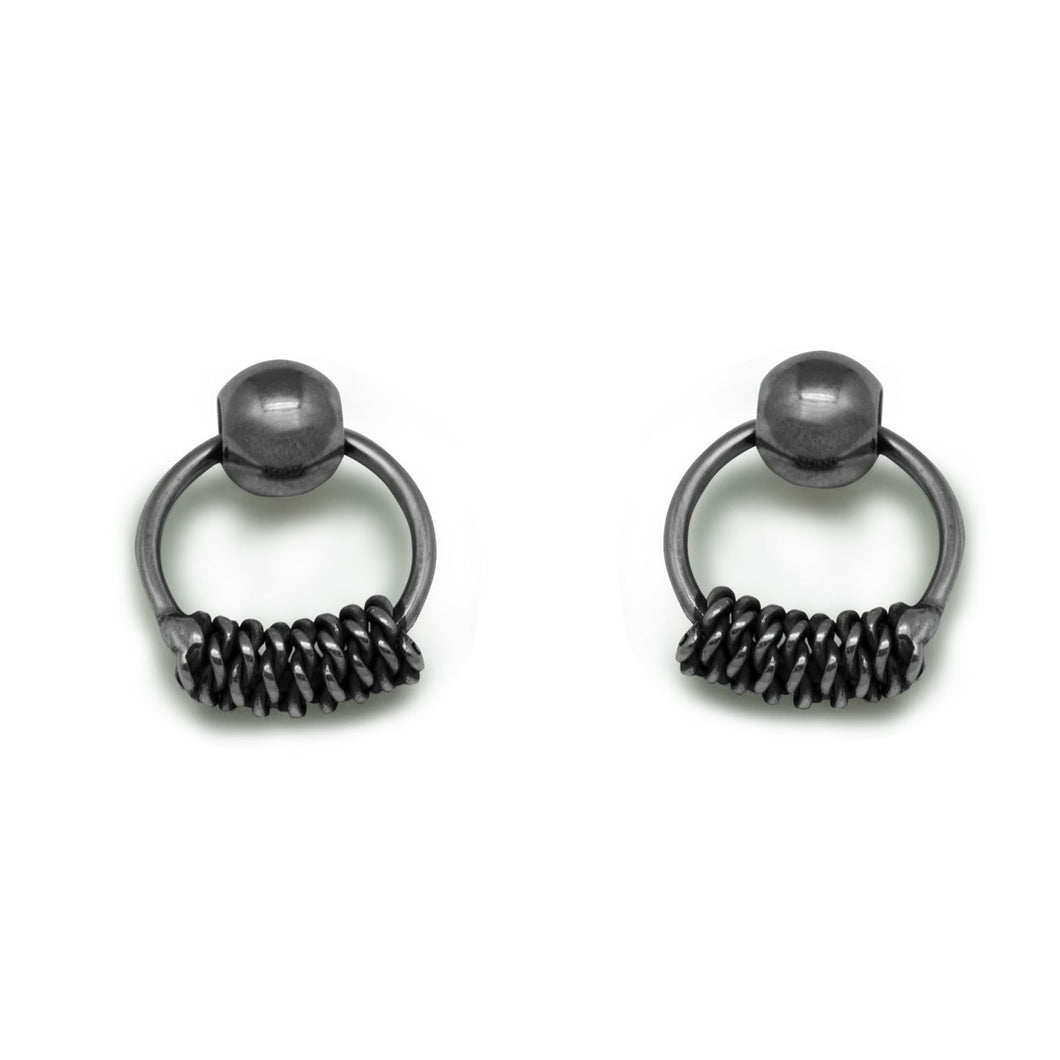 Vintage Circle Twist 925 Sterling Silver Stud Earrings