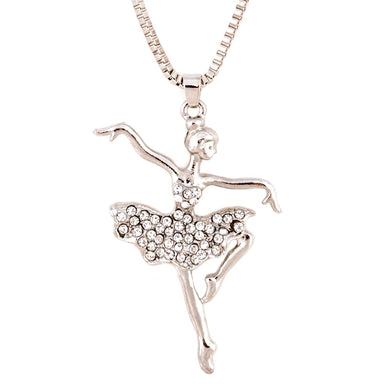 Vintage Crystal Pendant Necklace Dancer Ballet Choker Chain Necklace For Girls Christmas Valentine's d Jewelry Gift