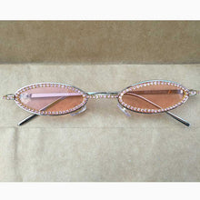 Load image into Gallery viewer, Vintage Diamond Sunglasses Oval Glasses Women Small Retro Hip Hop Glasses Retro Sunglass  Female Eyewear