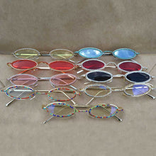 Load image into Gallery viewer, Vintage Diamond Sunglasses Oval Glasses Women Small Retro Hip Hop Glasses Retro Sunglass  Female Eyewear
