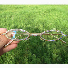 Load image into Gallery viewer, Vintage Diamond Sunglasses Oval Glasses Women Small Retro Hip Hop Glasses Retro Sunglass  Female Eyewear