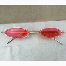 Load image into Gallery viewer, Vintage Diamond Sunglasses Oval Glasses Women Small Retro Hip Hop Glasses Retro Sunglass  Female Eyewear