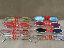 Load image into Gallery viewer, Vintage Diamond Sunglasses Oval Glasses Women Small Retro Hip Hop Glasses Retro Sunglass  Female Eyewear
