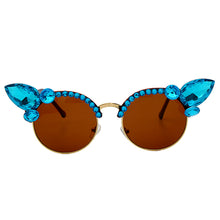 Load image into Gallery viewer, Vintage Diamond Sunglasses Women  Brand Cat Eye Sunglasses Pink Blue Crystal Punk Sun Glasses Men Shades UV400 okulary