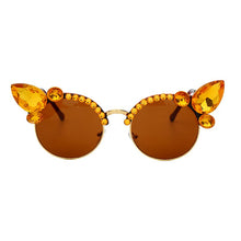 Load image into Gallery viewer, Vintage Diamond Sunglasses Women  Brand Cat Eye Sunglasses Pink Blue Crystal Punk Sun Glasses Men Shades UV400 okulary