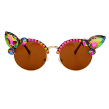 Load image into Gallery viewer, Vintage Diamond Sunglasses Women  Brand Cat Eye Sunglasses Pink Blue Crystal Punk Sun Glasses Men Shades UV400 okulary