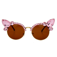 Load image into Gallery viewer, Vintage Diamond Sunglasses Women  Brand Cat Eye Sunglasses Pink Blue Crystal Punk Sun Glasses Men Shades UV400 okulary