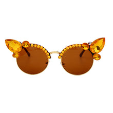 Load image into Gallery viewer, Vintage Diamond Sunglasses Women  Brand Cat Eye Sunglasses Pink Blue Crystal Punk Sun Glasses Men Shades UV400 okulary
