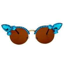 Load image into Gallery viewer, Vintage Diamond Sunglasses Women  Brand Cat Eye Sunglasses Pink Blue Crystal Punk Sun Glasses Men Shades UV400 okulary