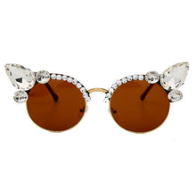 Load image into Gallery viewer, Vintage Diamond Sunglasses Women  Brand Cat Eye Sunglasses Pink Blue Crystal Punk Sun Glasses Men Shades UV400 okulary