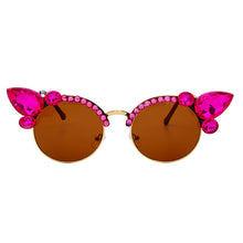 Load image into Gallery viewer, Vintage Diamond Sunglasses Women  Brand Cat Eye Sunglasses Pink Blue Crystal Punk Sun Glasses Men Shades UV400 okulary
