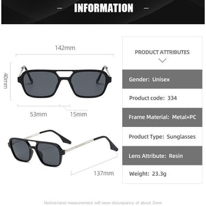 Vintage Double Beam Sunglasses Men Personality Hollow Trendy Sun Glasses Women Blue Pink Eyeglasses Shades UV400