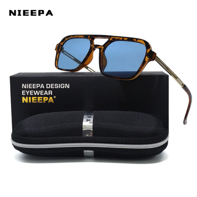 Vintage Double Beam Sunglasses Men Personality Hollow Trendy Sun Glasses Women Blue Pink Eyeglasses Shades UV400