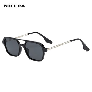 Vintage Double Beam Sunglasses Men Personality Hollow Trendy Sun Glasses Women Blue Pink Eyeglasses Shades UV400