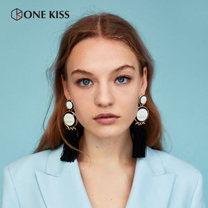 Vintage Ethnic Statement Long Rope ZA Tassel Earring Resin Cotton Gig Drop Earrings For Women Bijoux Fashion Jewelry Brincos