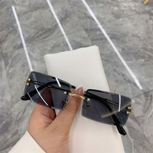Load image into Gallery viewer, Vintage 2023 Sunglasses Rimless Frameless Rectangle Shades Gradient UV400 Summer Traveling Sun Glasses for Women