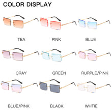 Load image into Gallery viewer, Vintage 2023 Sunglasses Rimless Frameless Rectangle Shades Gradient UV400 Summer Traveling Sun Glasses For Women