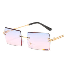 Load image into Gallery viewer, Vintage 2023 Sunglasses Rimless Frameless Rectangle Shades Gradient UV400 Summer Traveling Sun Glasses For Women