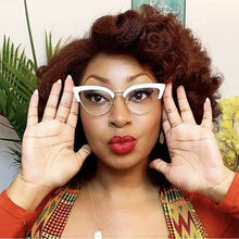 Load image into Gallery viewer, Vintage Cat Eye Sunglasses Women  Brand Designer Travel Small Frame Trendy Clear Sun Glasses Sexy Ladies UV400