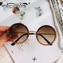 Load image into Gallery viewer, Vintage Round Sunglasses Women 2023  Brand Design Retro Rimless Frame Sun Glasses Lady Female Shades NO Chain S018