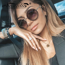 Load image into Gallery viewer, Vintage Round Sunglasses Women 2023  Brand Design Retro Rimless Frame Sun Glasses Lady Female Shades NO Chain S018