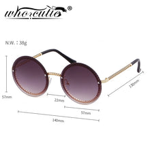 Load image into Gallery viewer, Vintage Round Sunglasses Women 2023  Brand Design Retro Rimless Frame Sun Glasses Lady Female Shades NO Chain S018