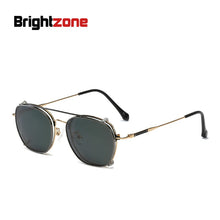 Load image into Gallery viewer, Vintage Full Rim + Polarized Clip-on Prescription Myopia Polarized Sunglasses Set Women Men Eyeglasses Glasses Gothic Goggles