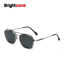 Load image into Gallery viewer, Vintage Full Rim + Polarized Clip-on Prescription Myopia Polarized Sunglasses Set Women Men Eyeglasses Glasses Gothic Goggles