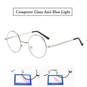Vintage Gaming Computer Glasses Optical Glasses Women Men Anti Blue Light Retro Metal Frame Clear Lens Round Eyeglasses