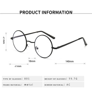 Vintage Gaming Computer Glasses Optical Glasses Women Men Anti Blue Light Retro Metal Frame Clear Lens Round Eyeglasses