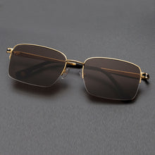 Load image into Gallery viewer, Vintage Glass Sun Glasses Man Natural Crystal Stone Sunglasses Woman Half Frame UV400 Anti Scratch Oculos