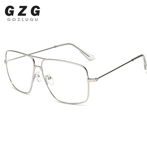 Vintage Gold Metal Frame Eyeglasses Mens Womens Sun glasses Retro Square Optical Lens Eyewear Nerd Clear Lens Glasses GOZLUGU