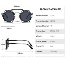 Load image into Gallery viewer, Vintage Gothic Steampunk Round Sunglasses Women Men  Brand Designer Travel Sun Glasses Popular Shades UV400