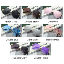 Load image into Gallery viewer, Vintage Gradient Aviation Sunglasses Women  Style Sun Glasses Male Brand Designer Ocean Metal Rimless Oculos