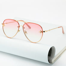 Load image into Gallery viewer, Vintage Gradient Aviation Sunglasses Women  Style Sun Glasses Male Brand Designer Ocean Metal Rimless Oculos