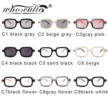 Load image into Gallery viewer, Vintage Gray Pink Lens Square Sunglasses Women 2023 Brand Spectacle Plain Eyewear 90s Rectangle Men Shades Sun Glasses