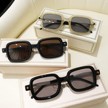 Load image into Gallery viewer, Vintage Gray Pink Lens Square Sunglasses Women 2023 Brand Spectacle Plain Eyewear 90s Rectangle Men Shades Sun Glasses