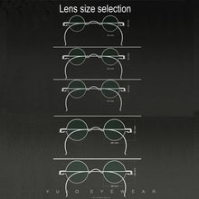 Load image into Gallery viewer, Vintage Handmade Old Glasses 30 32 34 36 38mm Small Round Myopia Optical Prescription Anti-Blu-ray Eyewear Frame Female Retro