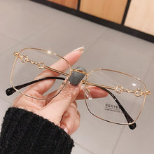 Load image into Gallery viewer, Vintage Hollow Gold Clear Glasses Frame For Women Anti-blue Light Square Computer Eyeglasses Female Myopia Shades