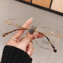 Load image into Gallery viewer, Vintage Hollow Gold Clear Glasses Frame For Women Anti-blue Light Square Computer Eyeglasses Female Myopia Shades