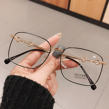 Load image into Gallery viewer, Vintage Hollow Gold Clear Glasses Frame For Women Anti-blue Light Square Computer Eyeglasses Female Myopia Shades