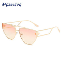 Load image into Gallery viewer, Vintage  Personality Irregular Cat Eye Sunglasses For Female Metal Hollow Wide Leg Sun Glasses Purple Pink Eyewear