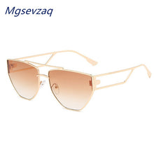 Load image into Gallery viewer, Vintage  Personality Irregular Cat Eye Sunglasses For Female Metal Hollow Wide Leg Sun Glasses Purple Pink Eyewear