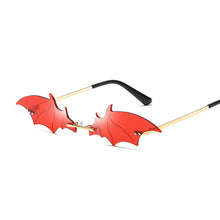 Load image into Gallery viewer, Vintage  Red Black Bat Sunglasses Women Rimless Metal Sun Glasses Female Personality Trending Narrow Shades Oculos De Sol