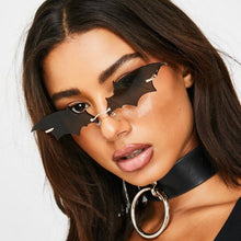 Load image into Gallery viewer, Vintage  Red Black Bat Sunglasses Women Rimless Metal Sun Glasses Female Personality Trending Narrow Shades Oculos De Sol