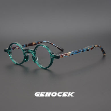 Vintage Men Acetate Glasses Frame Women Small Box Round  Brand Myopia Optical Eyeglasses Frame Japan Prescription Eyewear