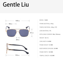 Load image into Gallery viewer, Vintage Men Metal Frame Square Sunglasses  Brand Designer Sun Glasses Women Large Retro Double Beam Eyeglass UV400