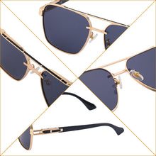 Load image into Gallery viewer, Vintage Men Metal Frame Square Sunglasses  Brand Designer Sun Glasses Women Large Retro Double Beam Eyeglass UV400